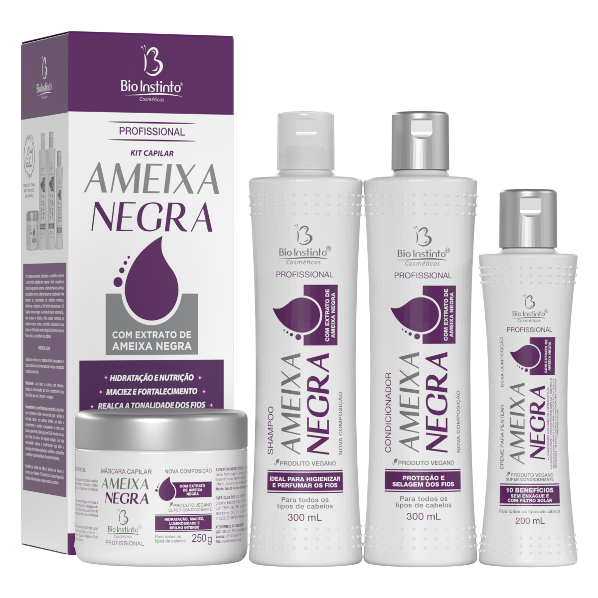 KIT CAPILAR AMEIXA NEGRA 4 ITENS BIO INSTINTO