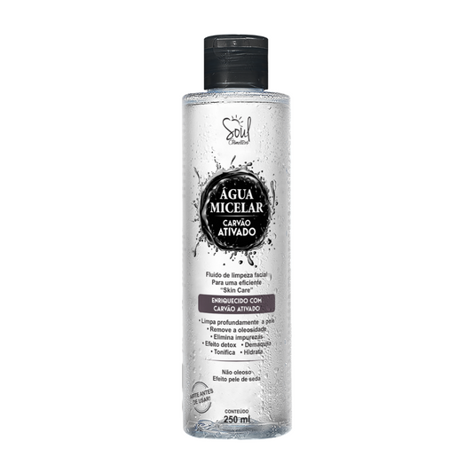 AGUA MICELAR CARVAO ATIVADO 250ML SOUL