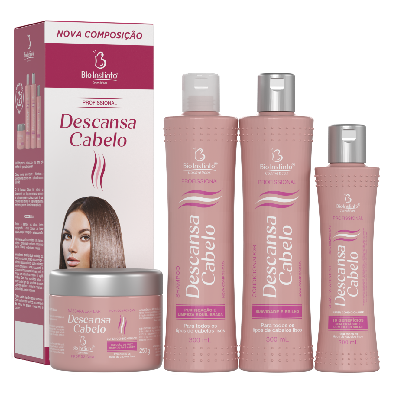 KIT CAPILAR DESCANSA CABELO 4 ITENS BIO INSTINTO