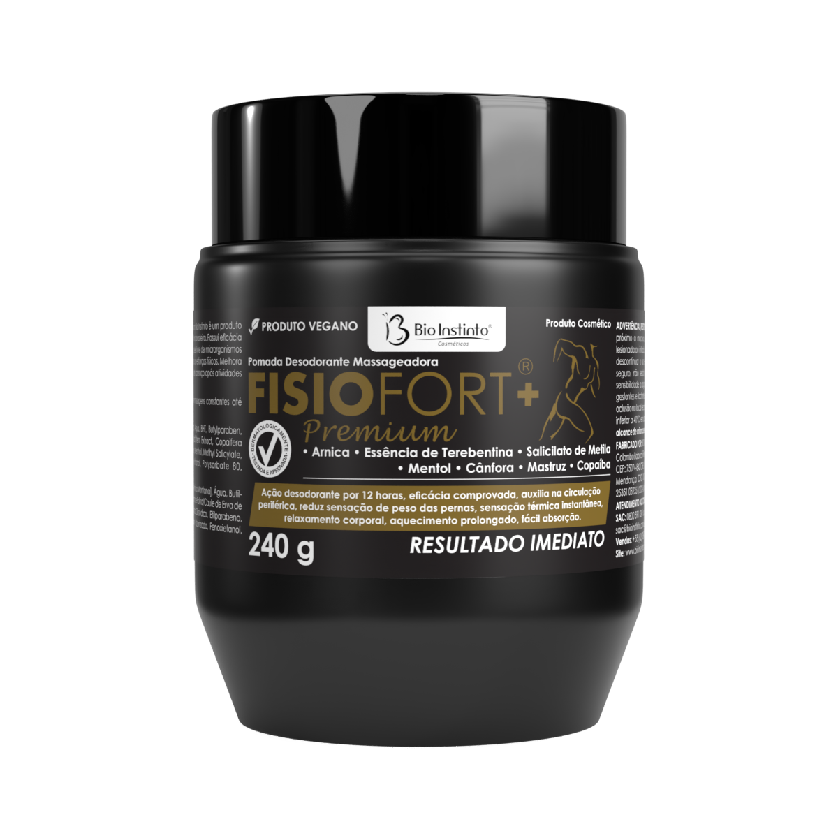 POMADA MASSAG. FISIOFORT PREMIUM 240G BIO INSTINTO