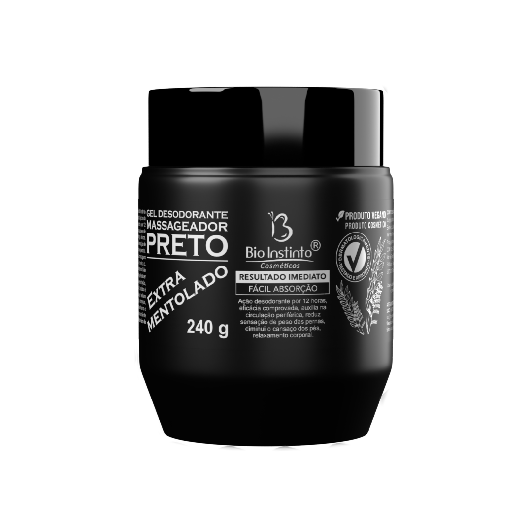 GEL PRETO EXTRA MENTOLADO 240G BIO INSTINTO