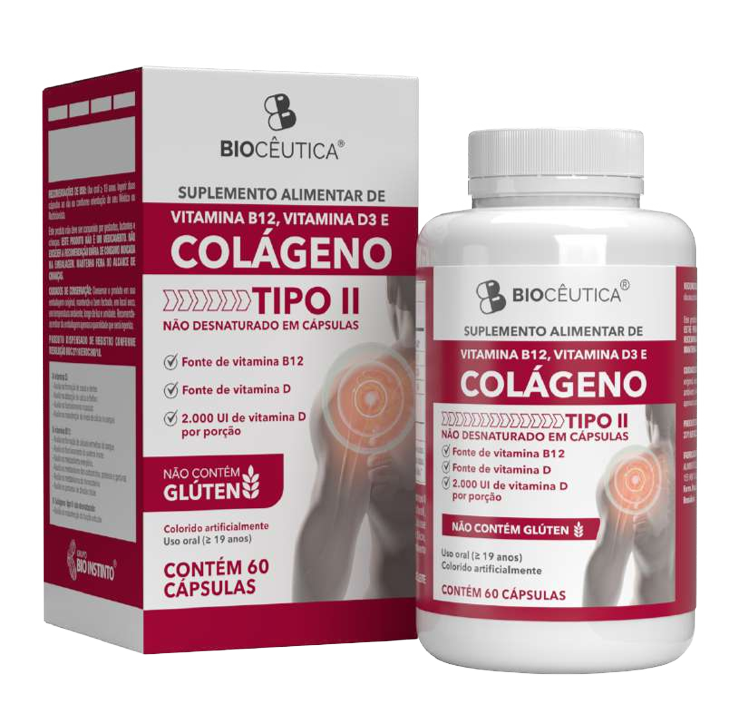 SUPLEMENTOS ALIMENTAR DE VITAMINA B12,VITAMINA D3 E COLÁGENO TIPO II BIOCEUTICA